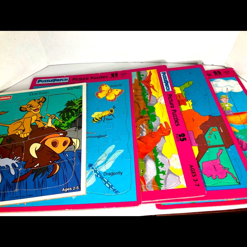 5 Puzzle Patch 1991-1993 Picture Puzzles Lot